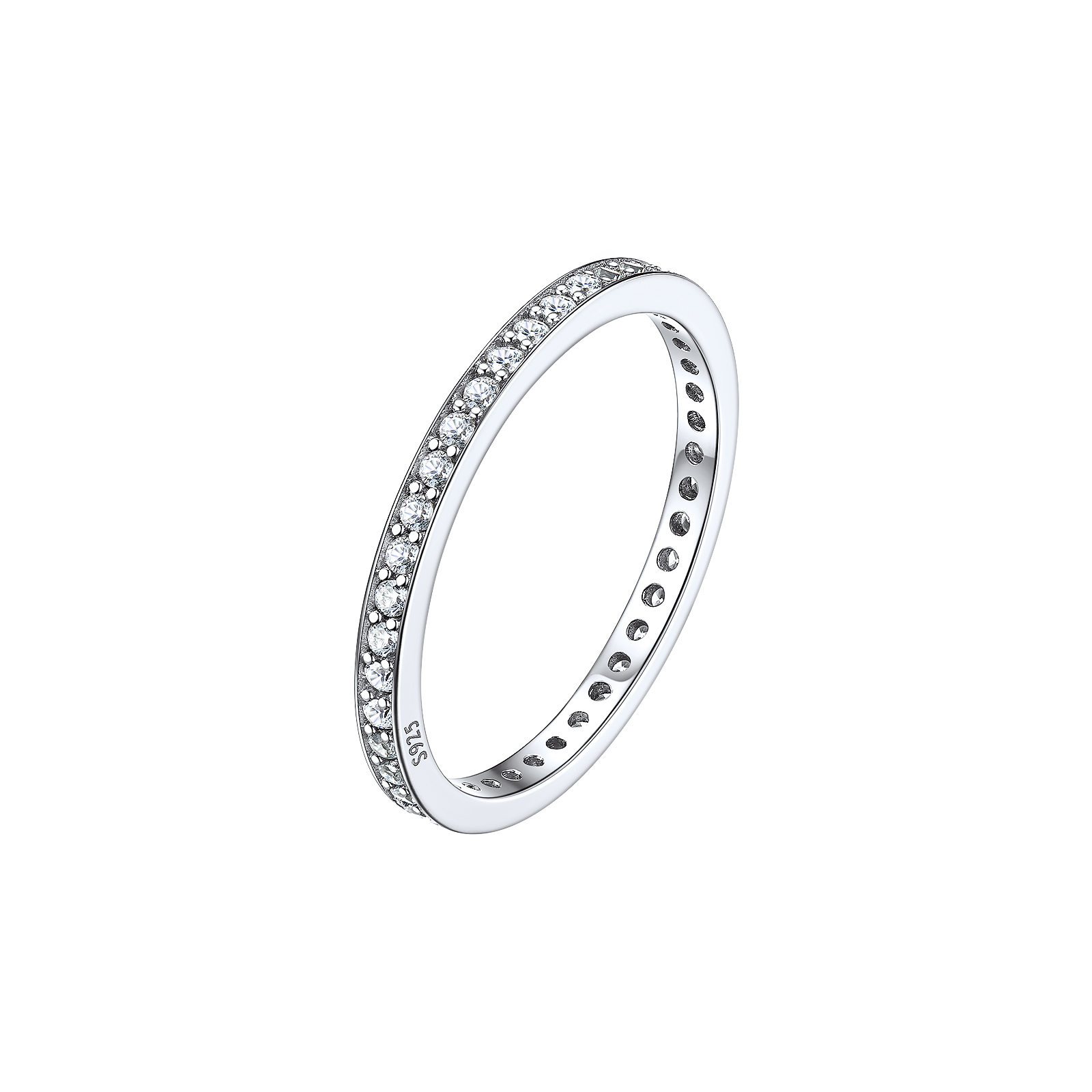 ChicSilver Cubic Zirconia Stackable Ring Eternity Wedding Band Ring
