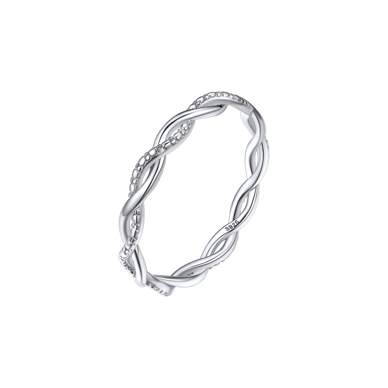 ChicSilver Dainty Twisted Eternity Rope Ring For Women