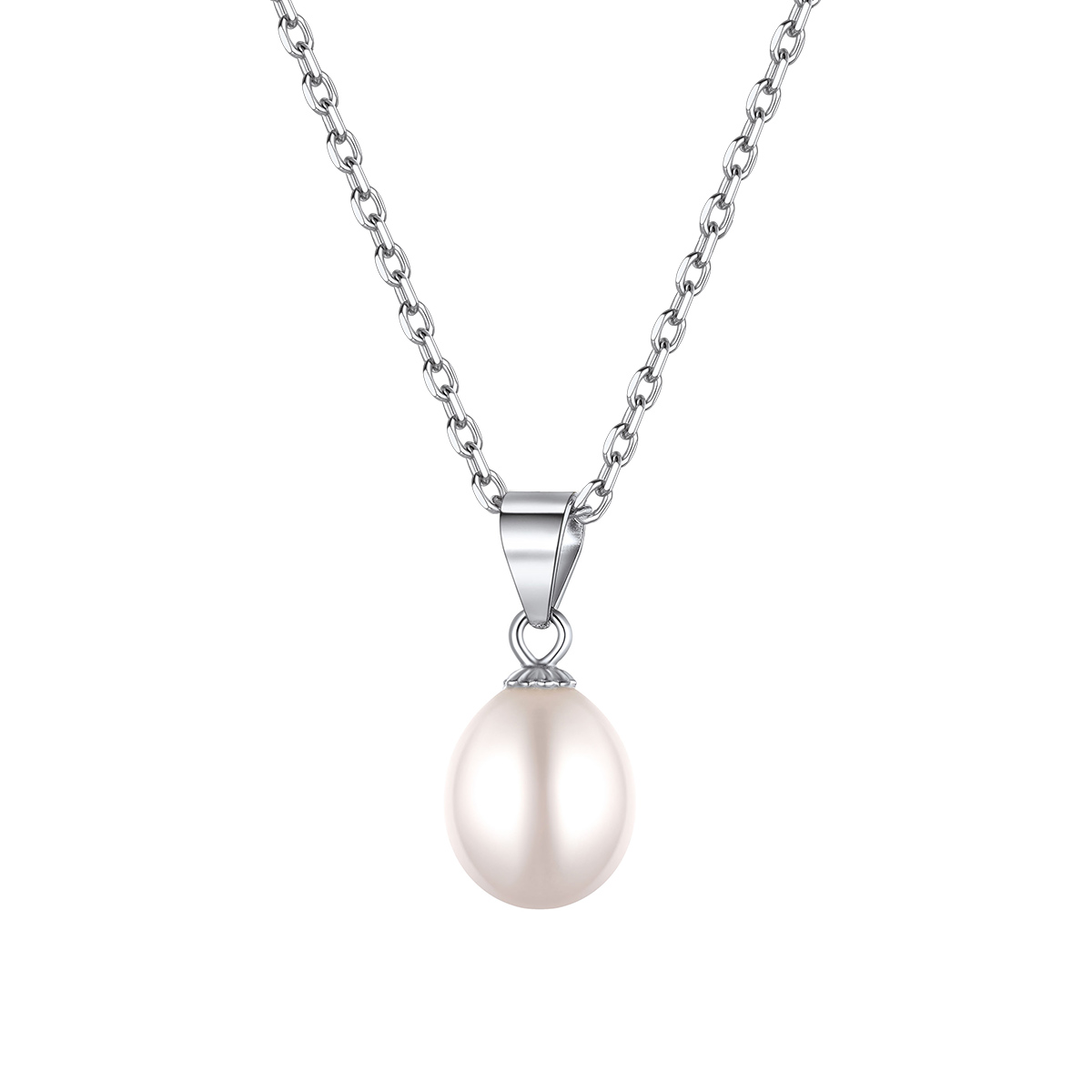 S925 Silver Freshwater Pearl Necklace for Women Girl