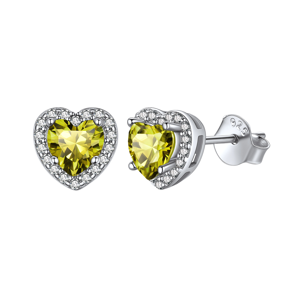 ChicSilver Halo Birthstone Stud Earrings For Women 925 Sterling Silver earrings