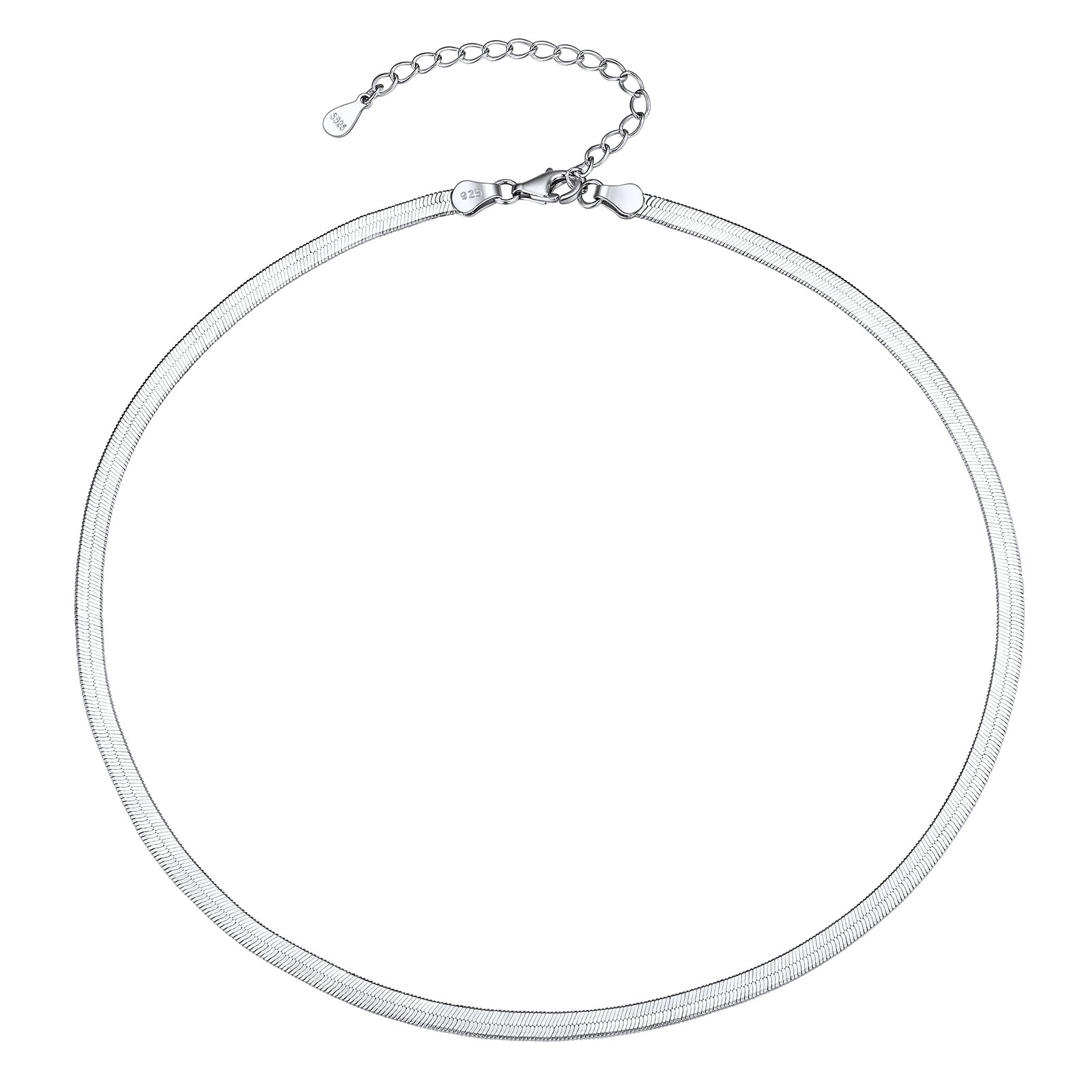 925 Sterling Silver Snake Chain Choker Necklace For Women Men