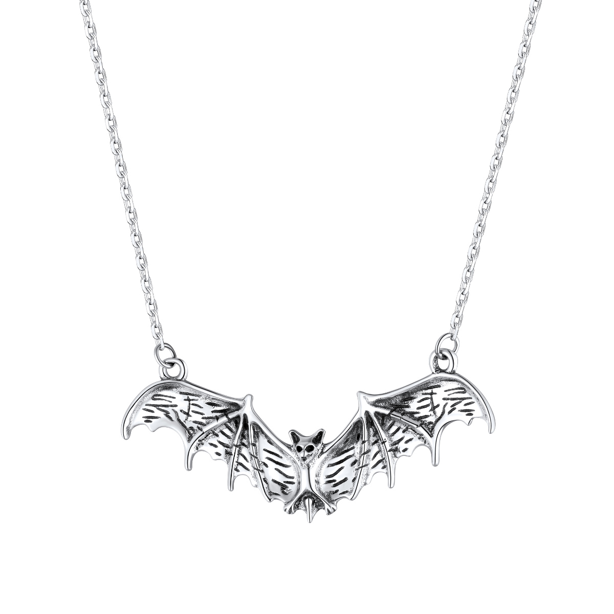 ChicSilver 925 Sterling Silver Halloween Necklace Bat Necklace For Women