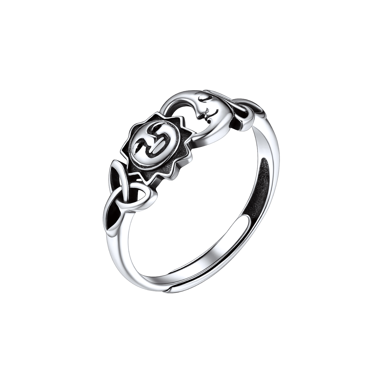 ChicSilver Sterling Silver Sun And Moon Ring