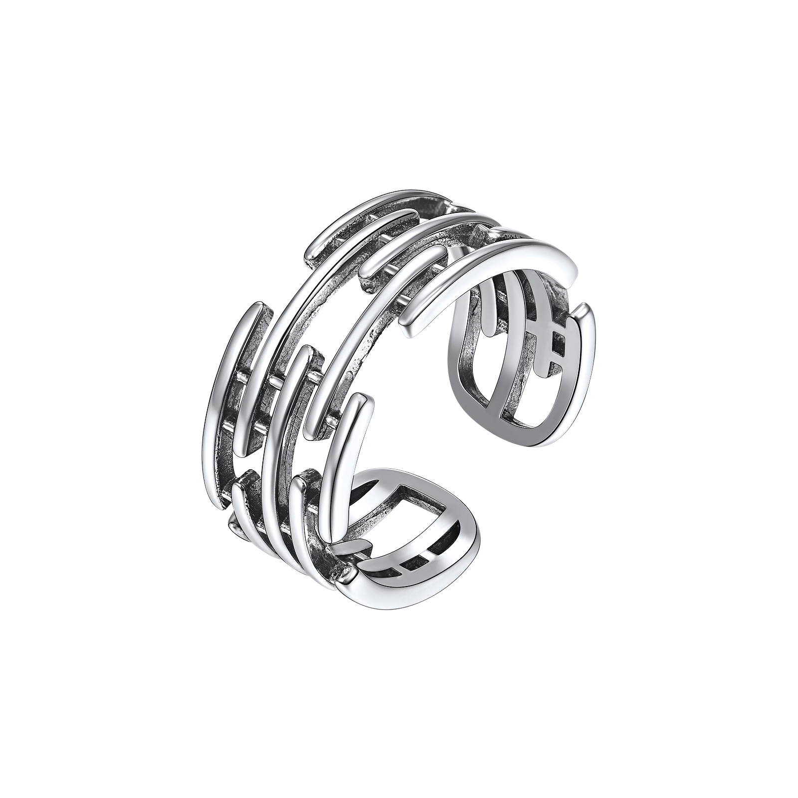 ChicSilver 925 Sterling Silver Minimalist Wide Band Ring For Women