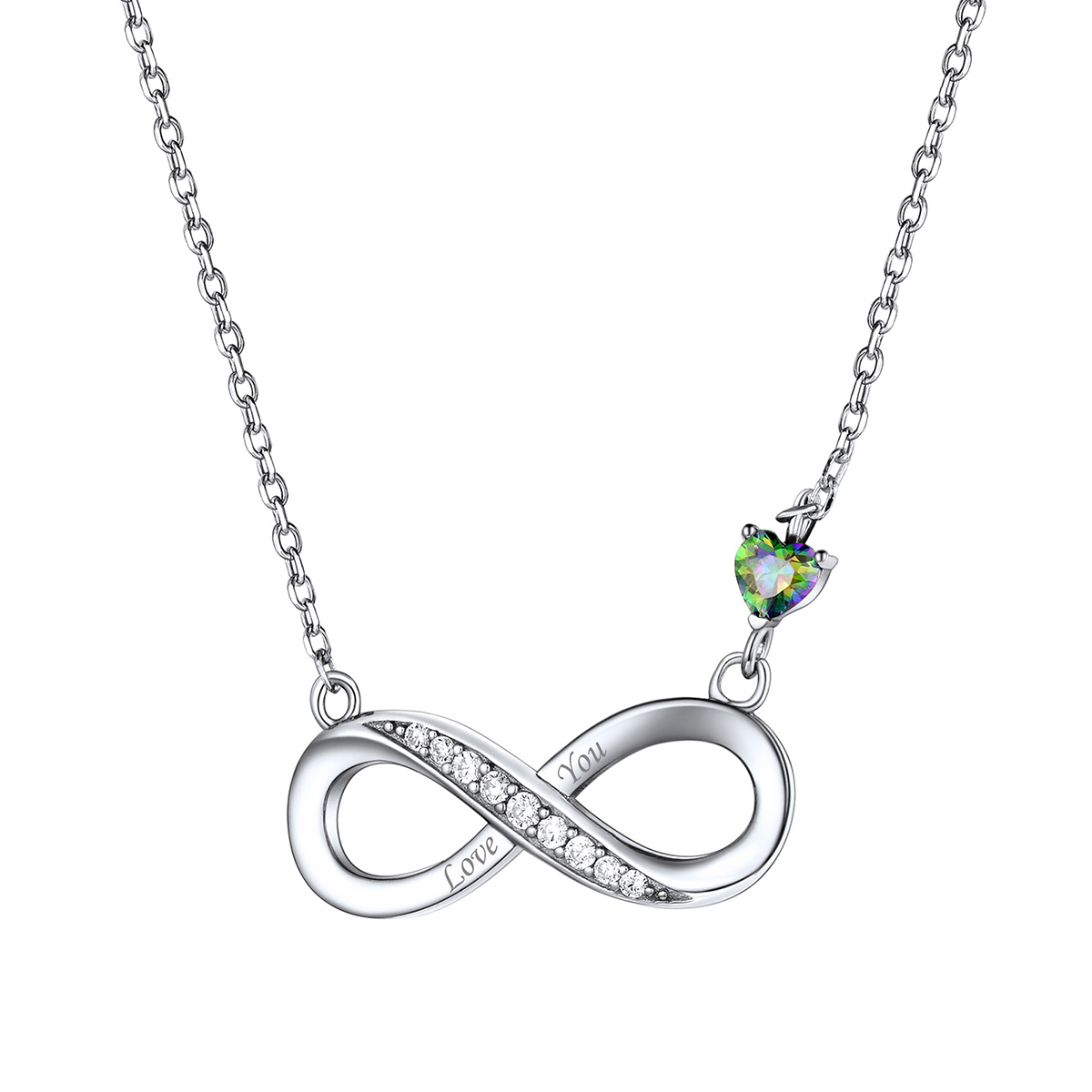ChicSilver Sterling Silver Infinity Necklace CZ Necklace For Women 