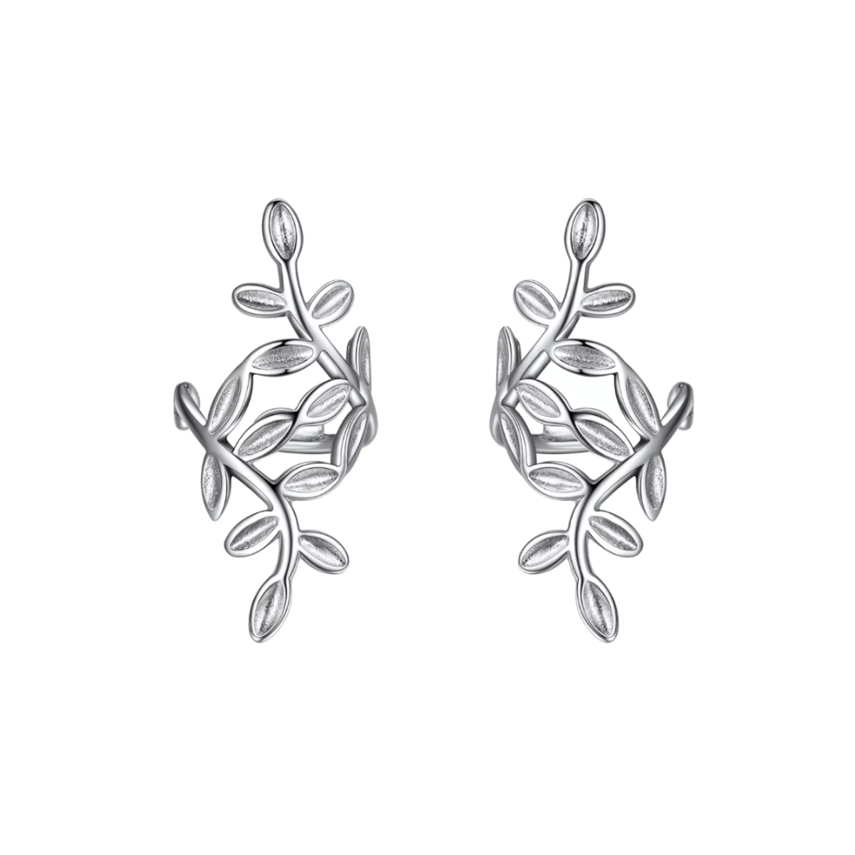 925 Sterling Silver Leaf Ear Cuff Earrings For Women