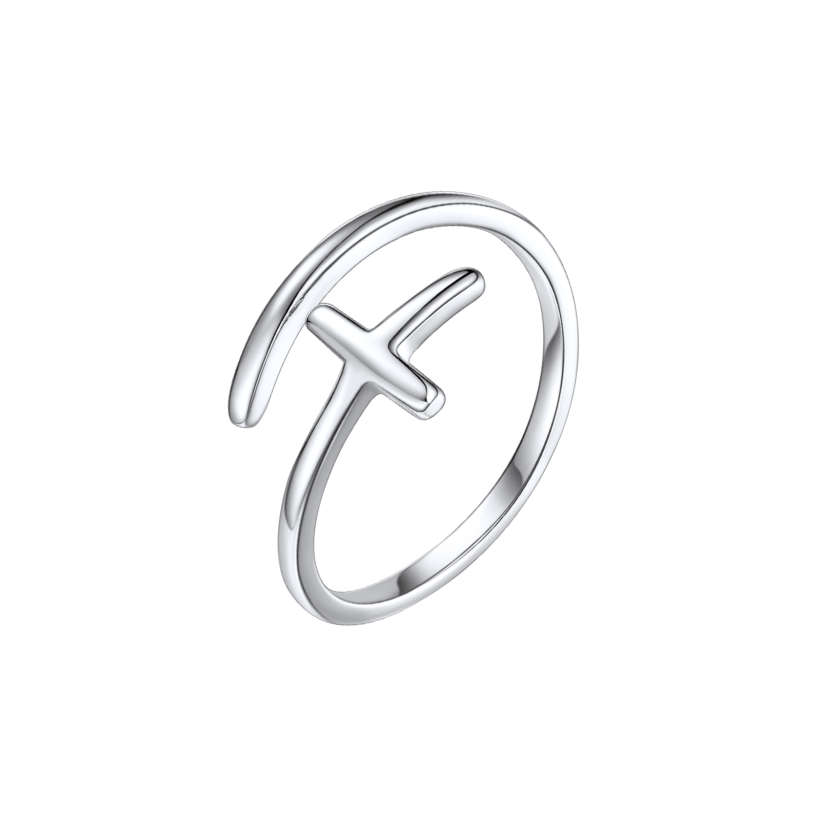 ChicSilver 925 Sterling Silver Side Cross Ring For Women