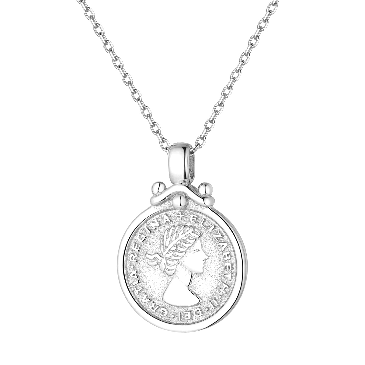 Sterling Silver Coin Necklace For Women