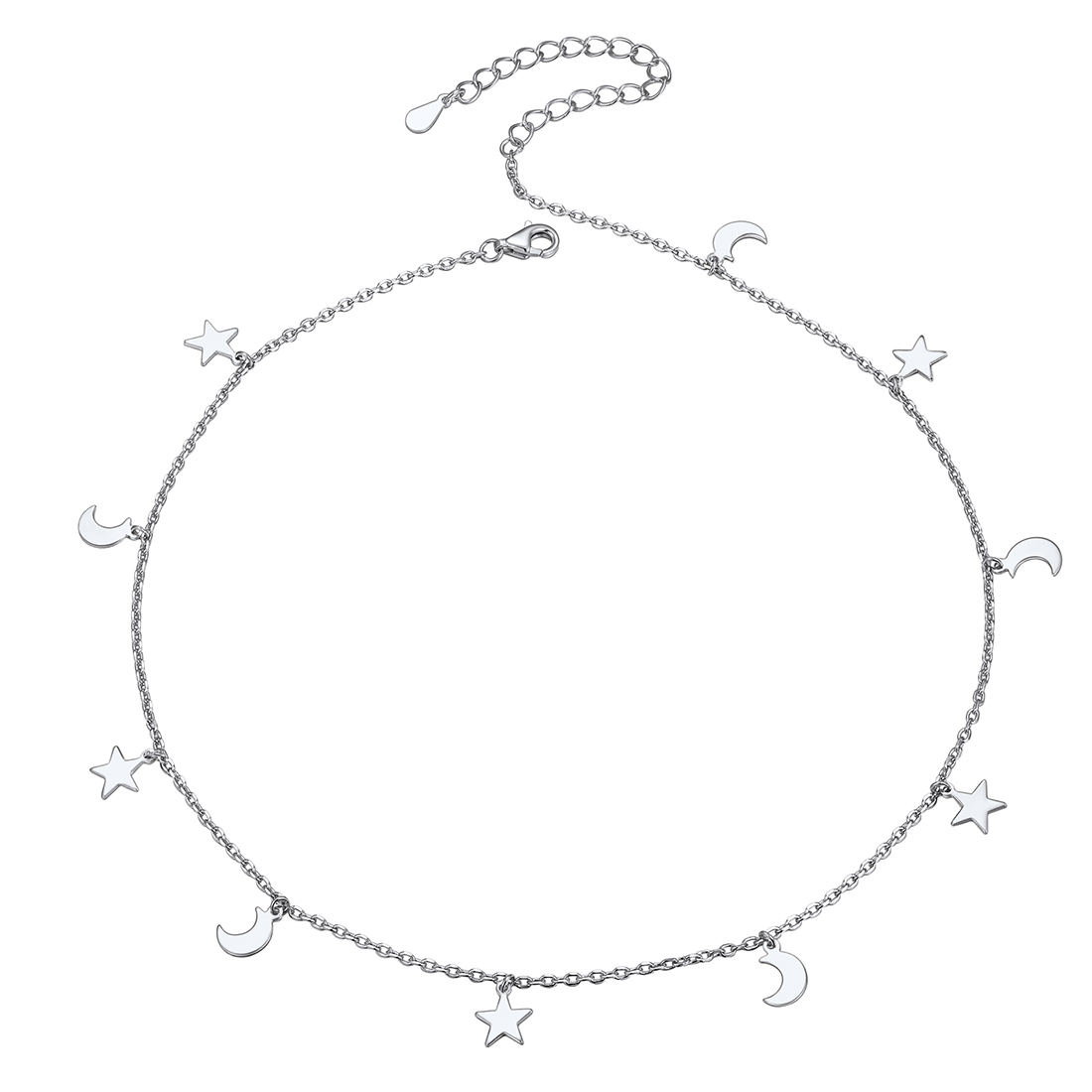 925 Sterling Silver Chain Choker Necklace For Women