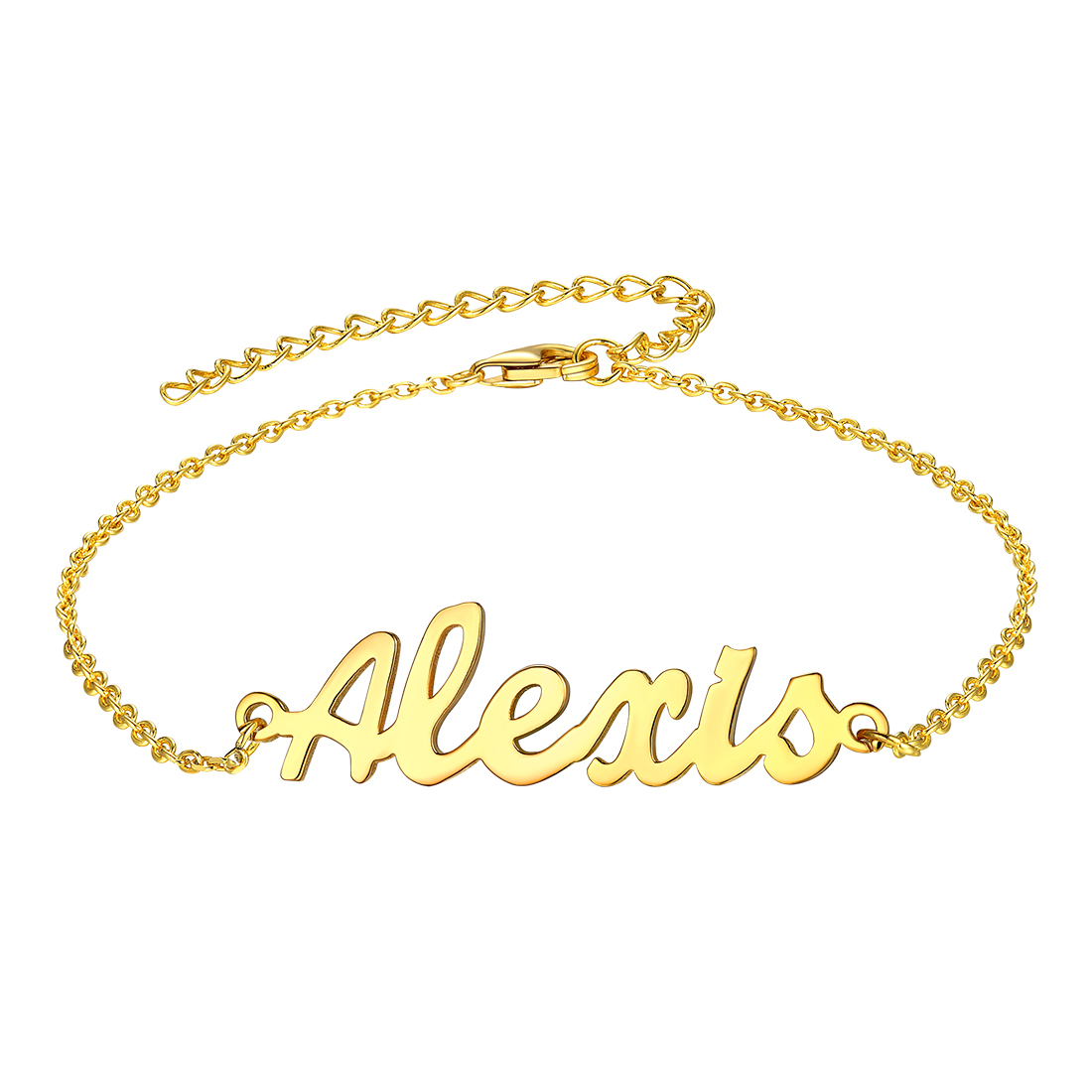 Classic Custom Name Anklet For Women Rolo Chain