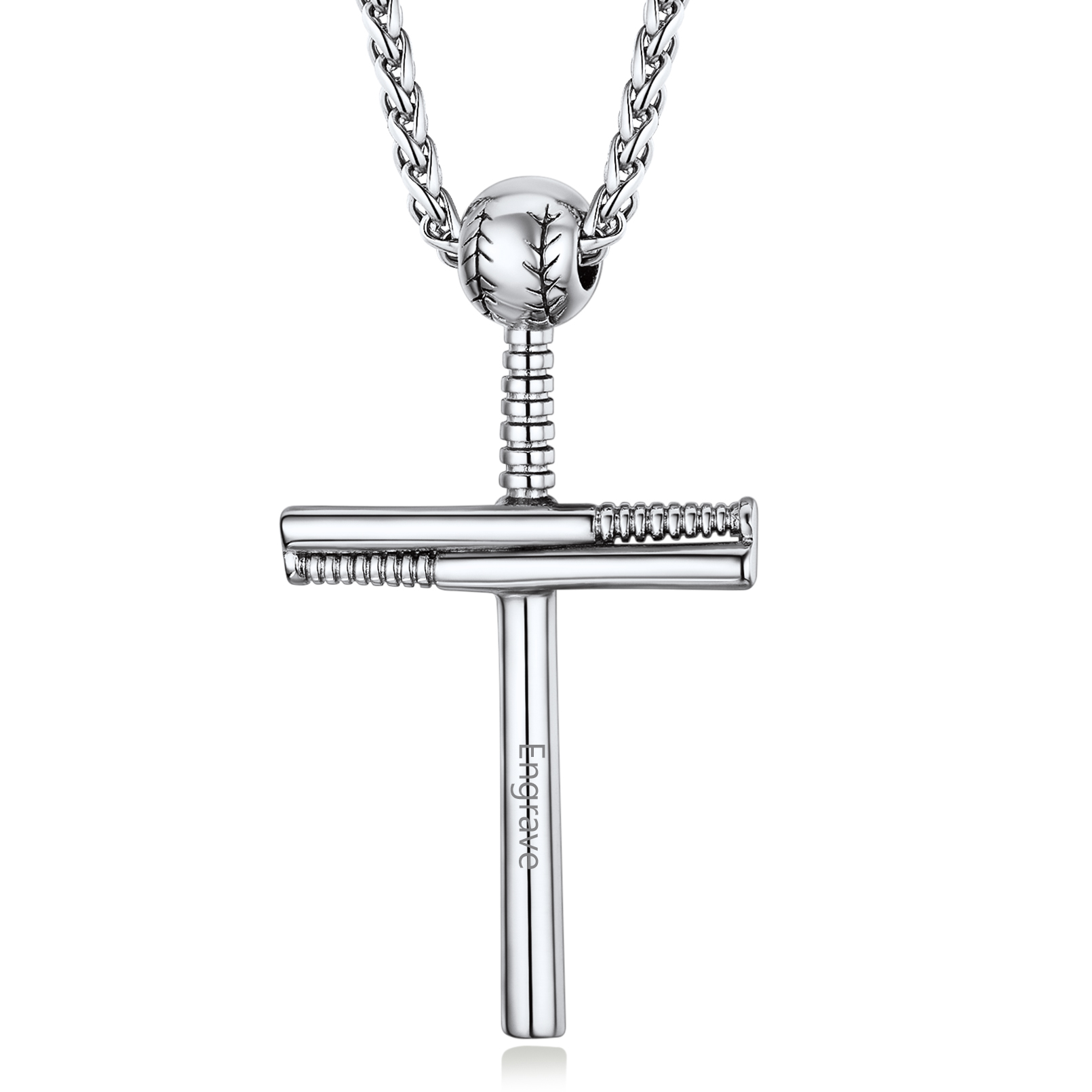Baseball Cross Necklace for Boys Men, Sports Fan Gift