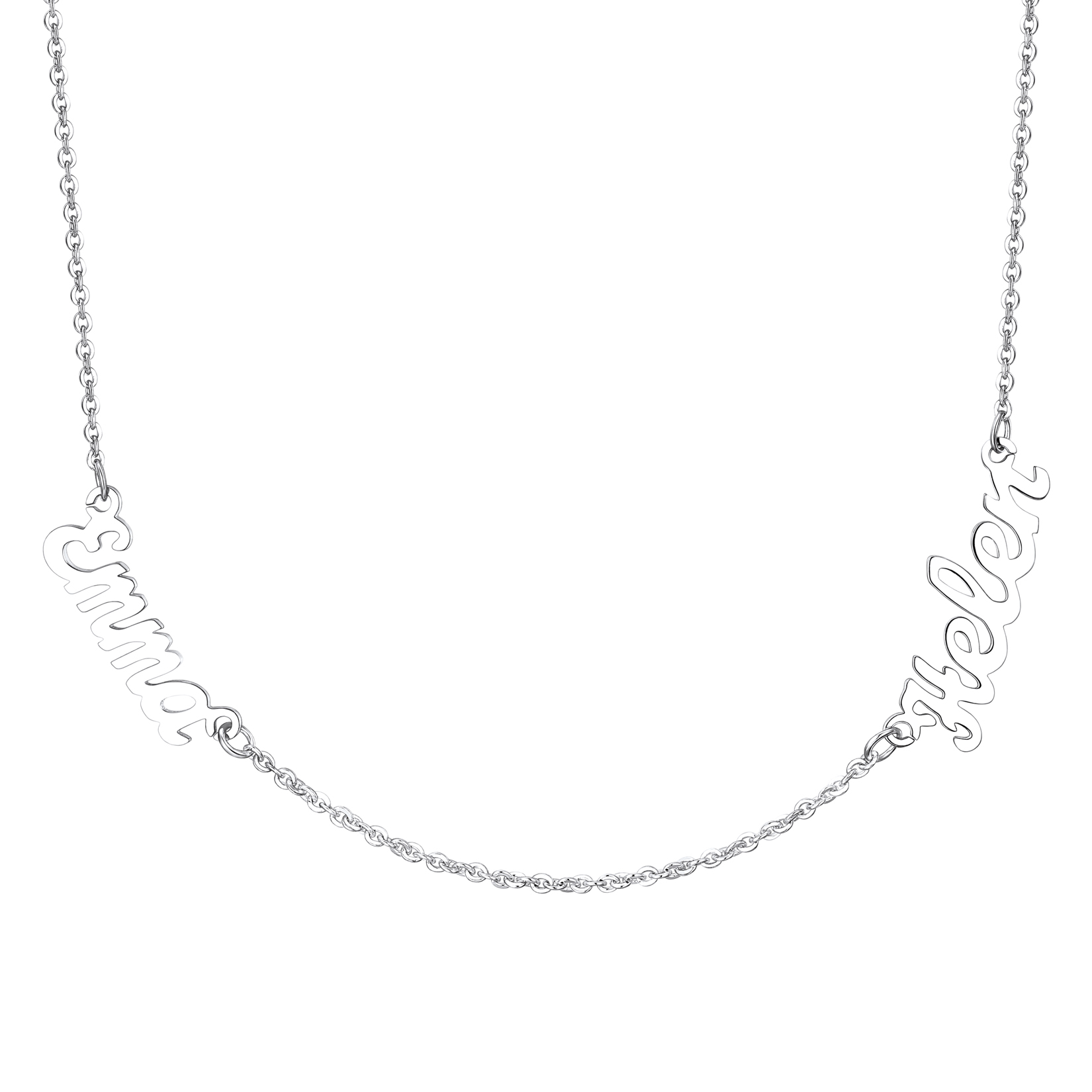 Sterling Silver Name Necklace For Women Two Name Necklace