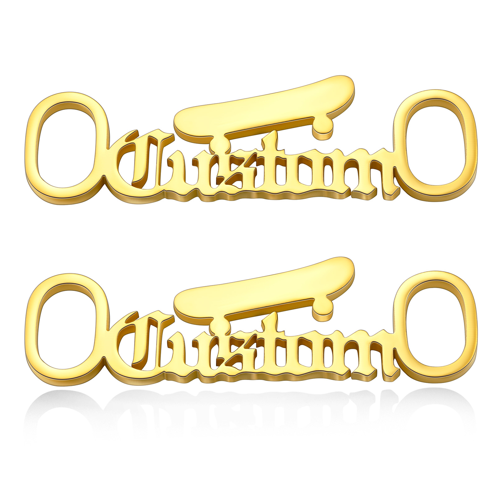 Personalized Skateboard Name Shoe Buckle Shoelace Charms