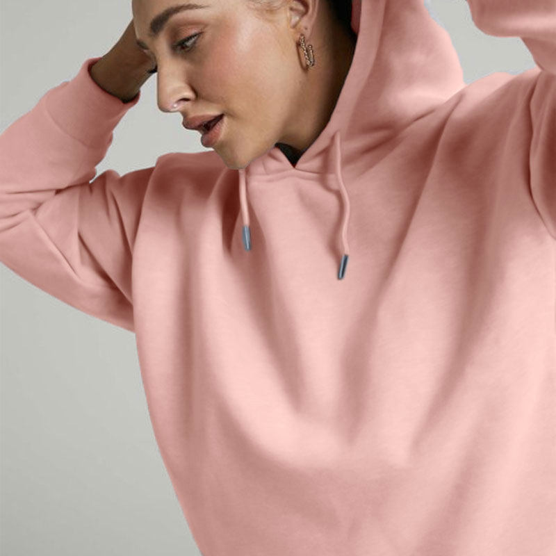 Women's Drawstring Hoodie Letter Printed Sweatshirt Drop Shoulder Sleeve Thick