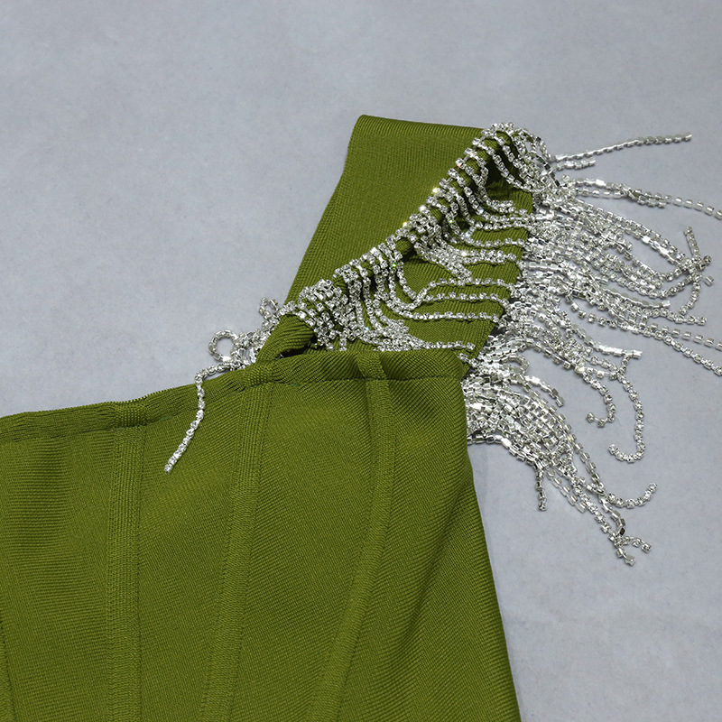 2022 High Waist Ladies Wrap Breast Skirts Backless Skinny Dresses Fringe Slit Dresses