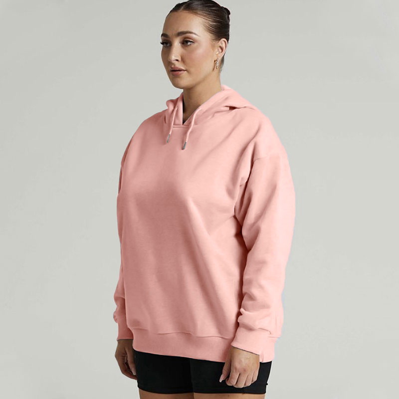 Women's Drawstring Hoodie Letter Printed Sweatshirt Drop Shoulder Sleeve Thick