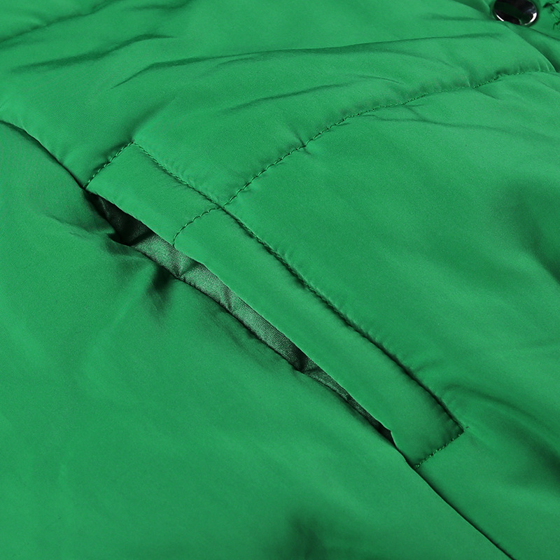 Women's Short Thick Coat Hooded Stand Collar Jacket Pocket Lantern Sleeve