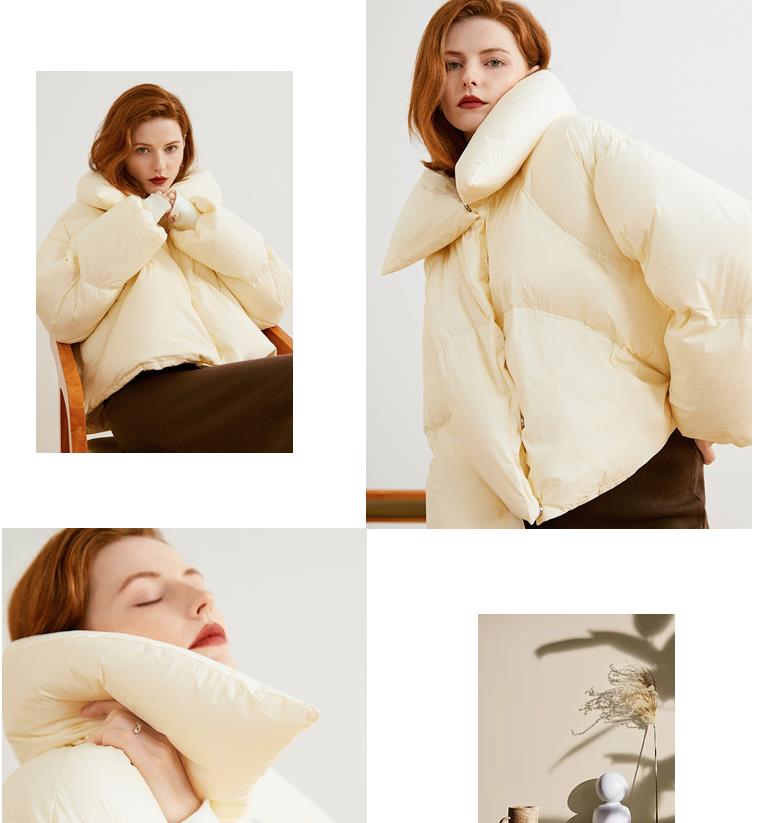 OZ 90% White Duck Down Jacket Women Winter Loose Bread Jacket Short Coat