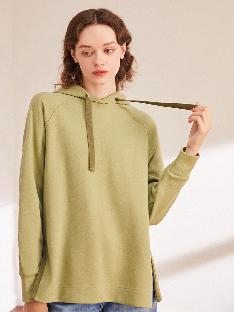 Women's Printed Pullover Sweater Oil Painting Girl Loose Casual Black Apricot