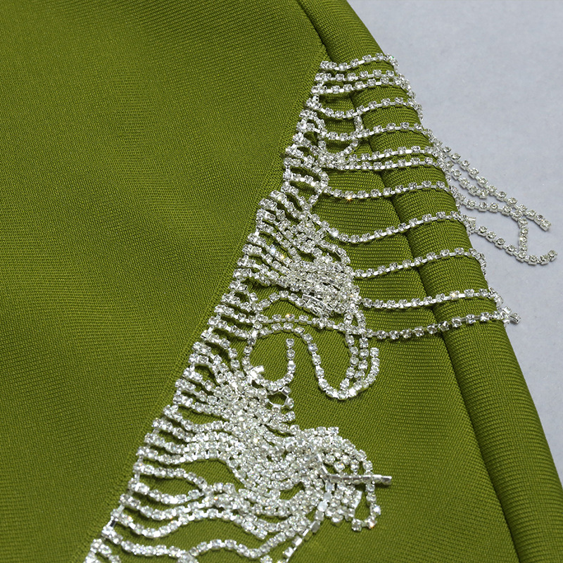 2022 High Waist Ladies Wrap Breast Skirts Backless Skinny Dresses Fringe Slit Dresses