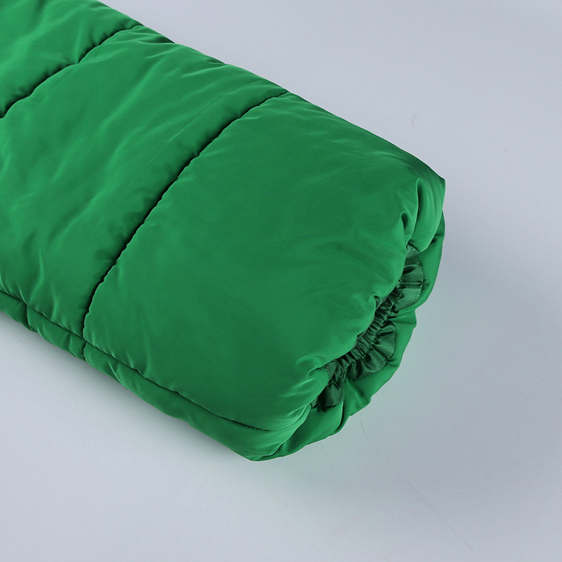 Women's Short Thick Coat Hooded Stand Collar Jacket Pocket Lantern Sleeve