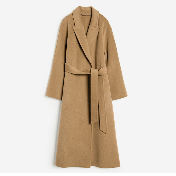 Women's handmade wool double-sided woolen coat nightgown lace-up trench coat woolen coat