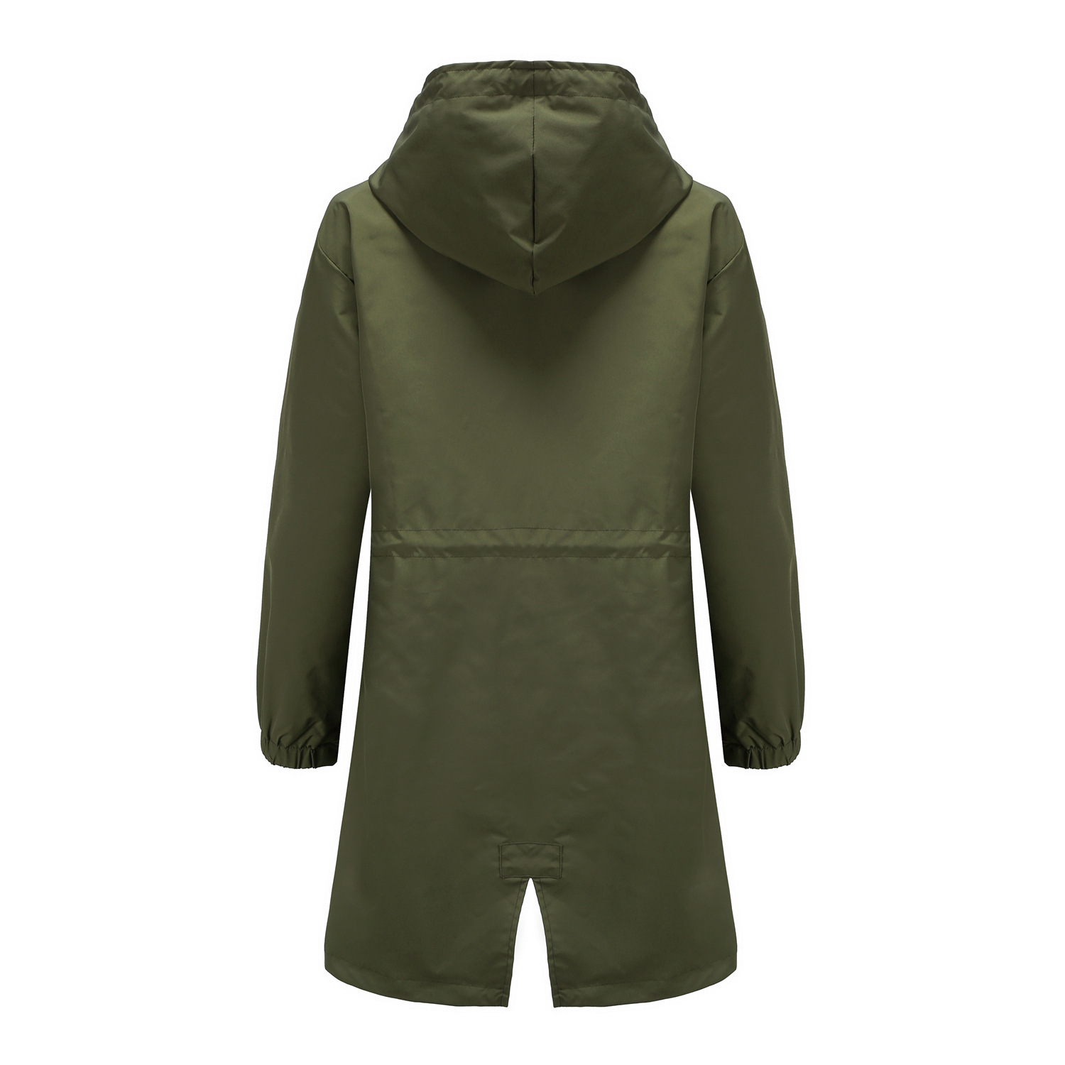 Women's Windproof Waterproof Hooded Jacket Outdoor Mid-length Side Pocket Coat