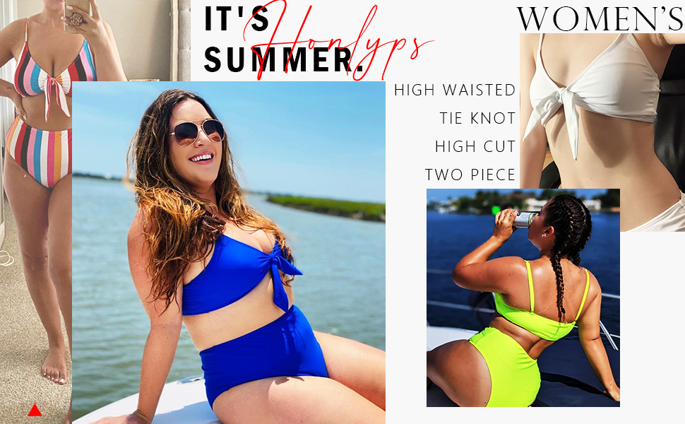 WOMENS TWO PIECE HIGH WAISTED HIGH CUT