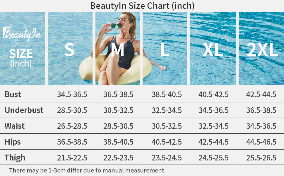 beautyin size chart S-2XL