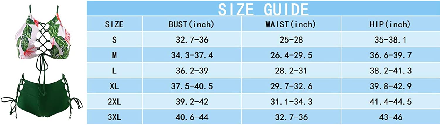 Women African Backless Bikini High Waist Tankini Bathing Suit Strap Swimsuit Set