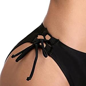 women halter bikini set tie side swim bottom bathing suit high neck swimsuit
