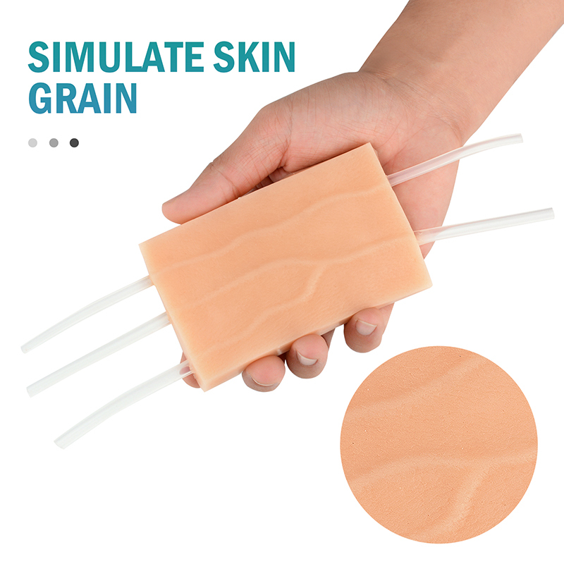 Realistic IV Injection Training Pad with Simulated Dermatoglyphics and Raised Veins