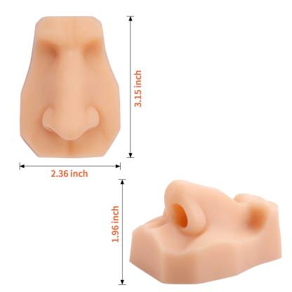 Ultrassist Soft Silicone Nose Model for Suture Practice, Jewelry Display