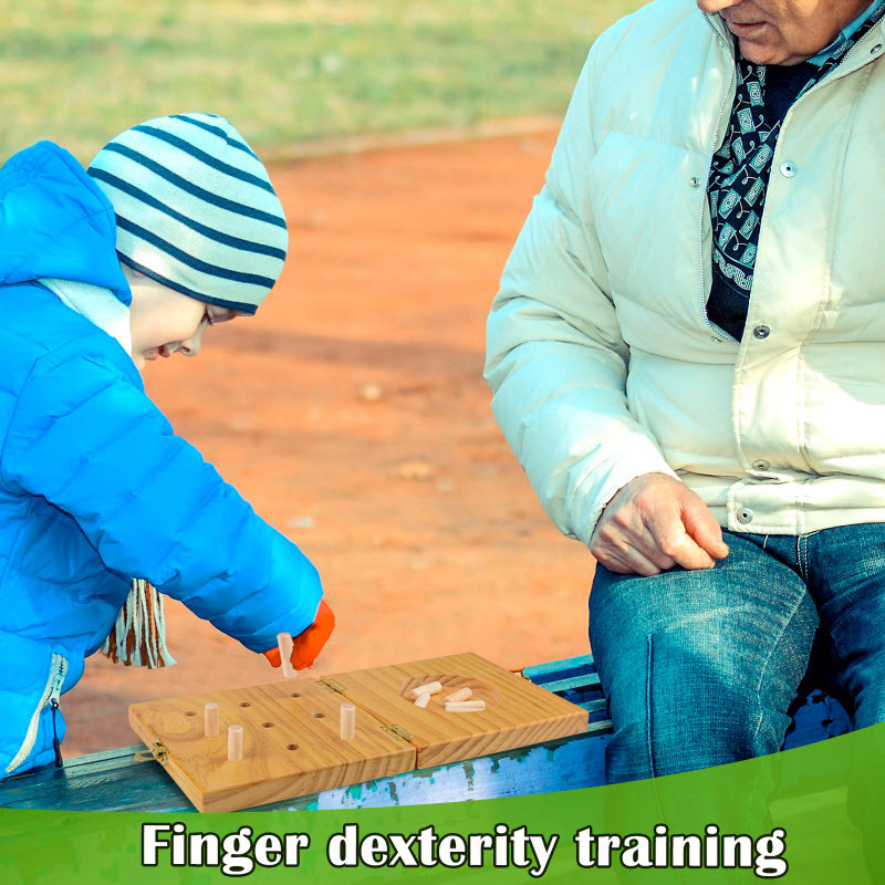 Wooden 9-Hole Peg Test Kit for Occupational Therapy Finger Training