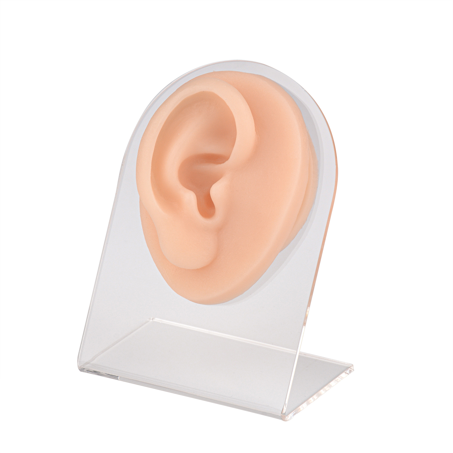 2 Pezzi Modello Orecchio In Silicone Morbido Sinistro E Destro - Per Pratica Piercing E Esposizione Gioielli - 6,5x4x3,5 Cm - 2