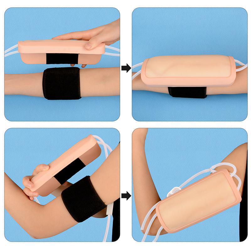 How to wear the Phlebotomist Practice Kit on the arm for medical practice?