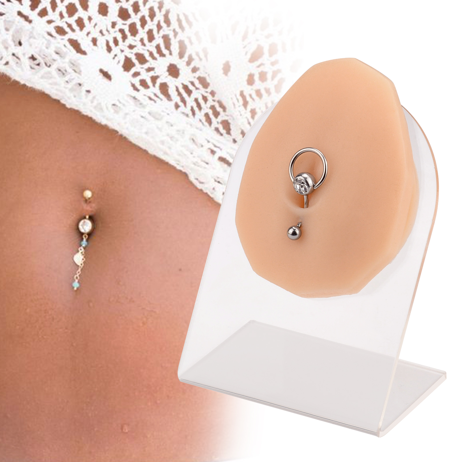 Modelo de Piercing de Ombligo Ultrassist con Soporte Acrílico