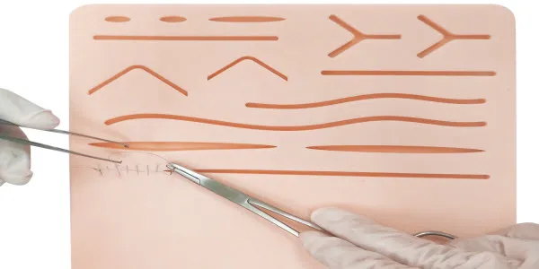 suture pad with various wounds