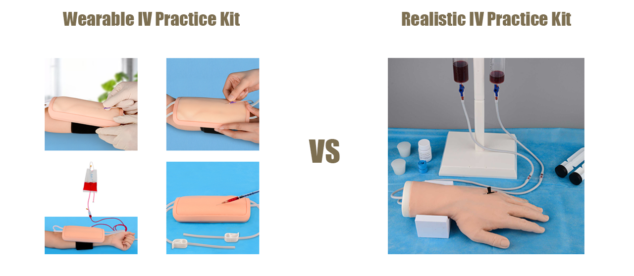 Kit portable de pratique IV et phlébotomie VS. Kit de pratique IV avec main réaliste