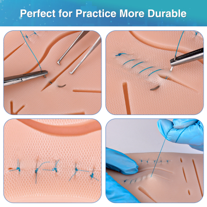 Pocket Suture Training Kit with 19 Pre-Cut Wounds Upgrade for Durable Practice
