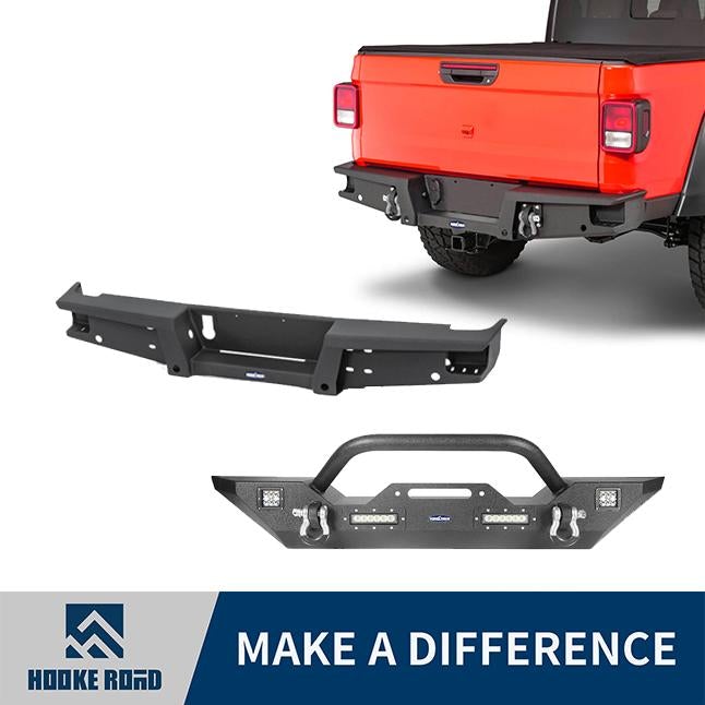 Hooke Road Mid Width Front Bumper & Rear Bumper(20-22 Jeep Gladiator JT)