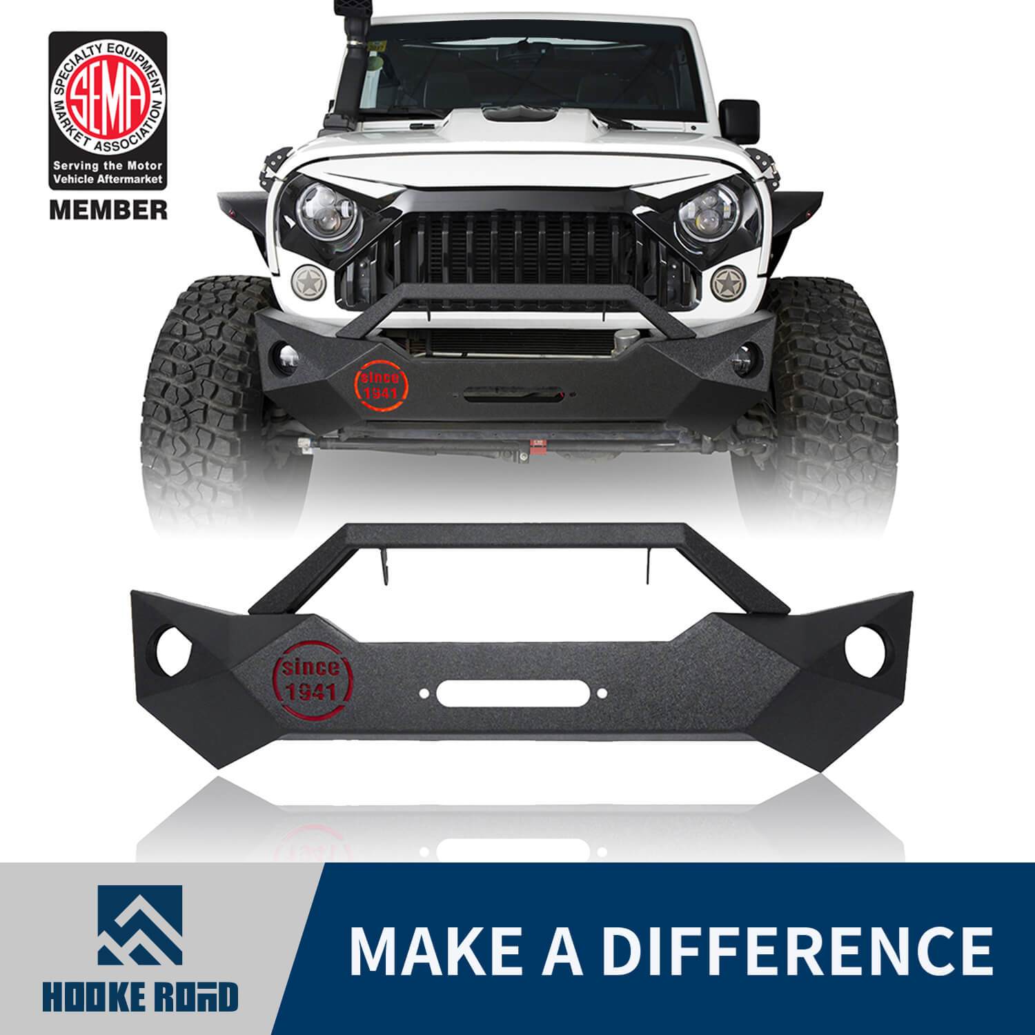 Hooke Road Fragmentation Stubby Front Bumper(07-18 Jeep Wrangler JK)