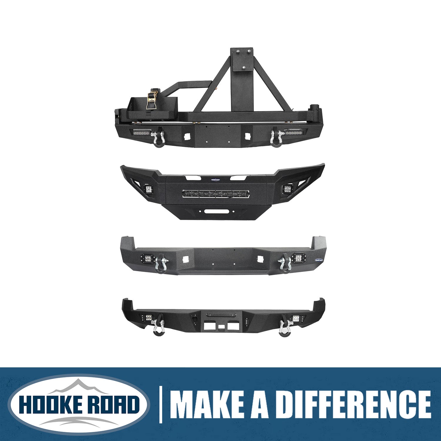Hooke Road  Discovery Front Bumper & Rear Bumper (05-15 Toyota Tacoma)