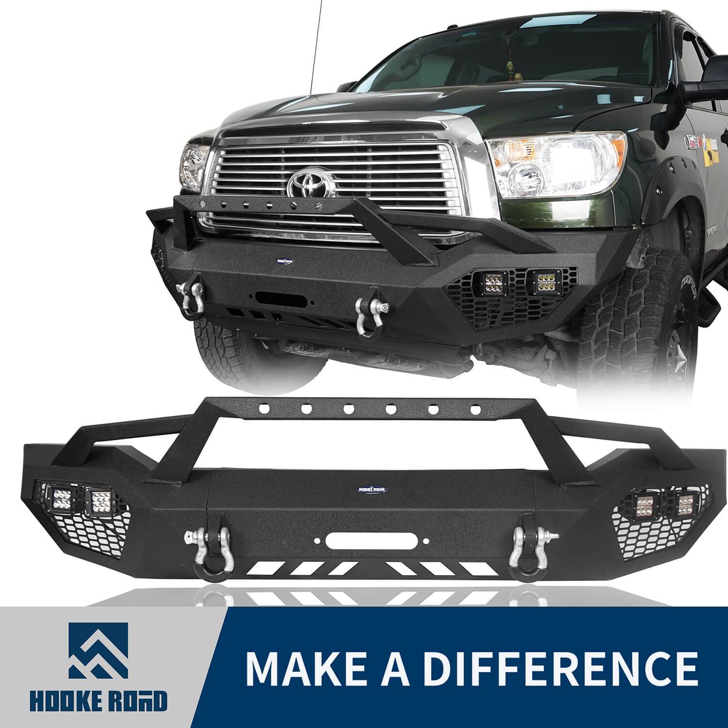 Hooke Road Full Width Front Bumper with Hoop(07-13 Toyota Tundra)