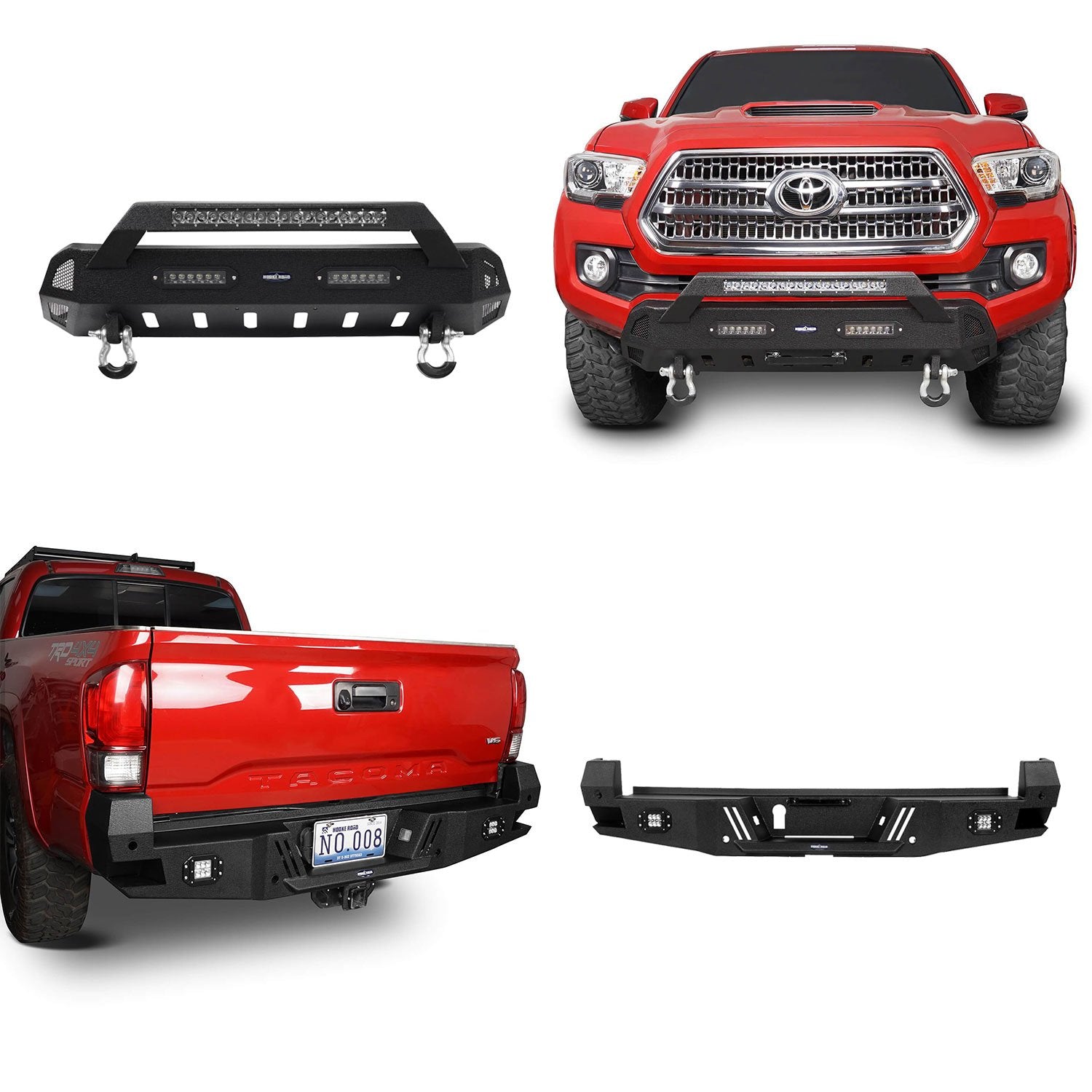 Hooke Road HR Front & Rear Bumpers Combo(16-22 Toyota Tacoma 3rd Gen)