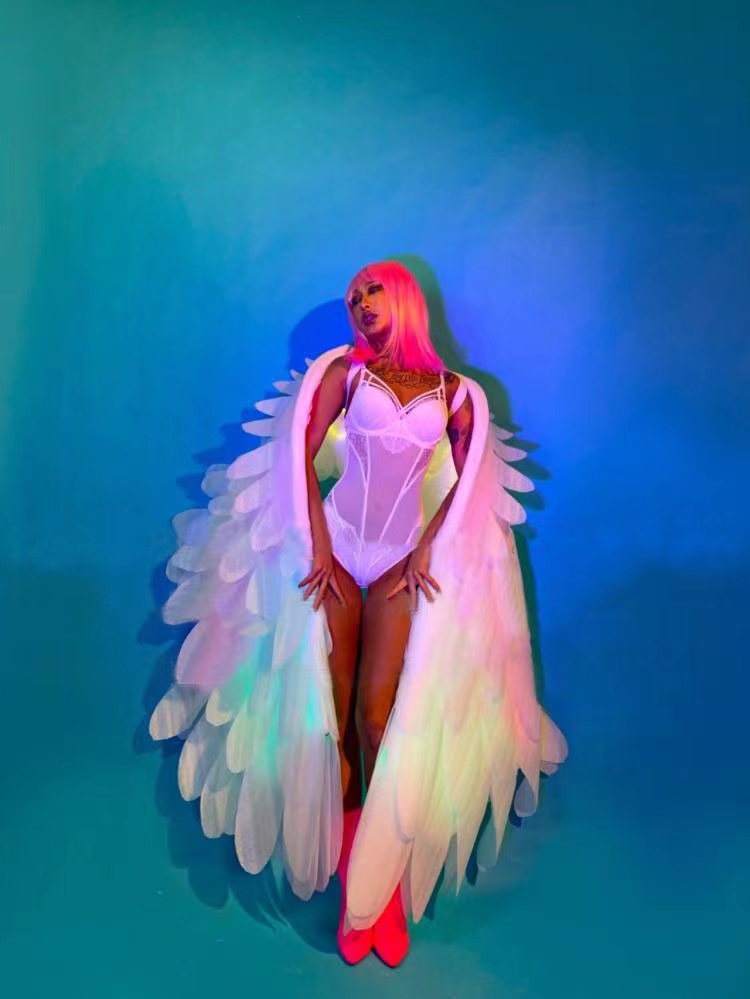 Customized LED luminous colorful wings-dressweeks