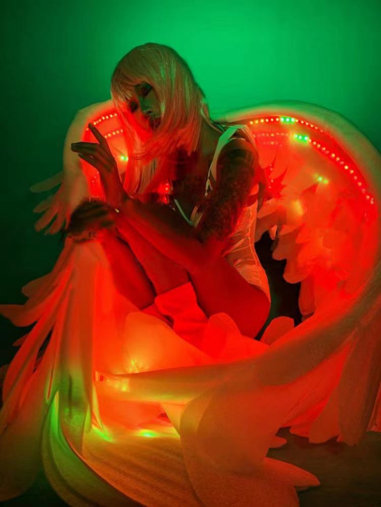 Customized LED luminous colorful wings-dressweeks