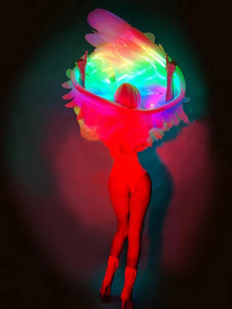 Customized LED luminous colorful wings-dressweeks
