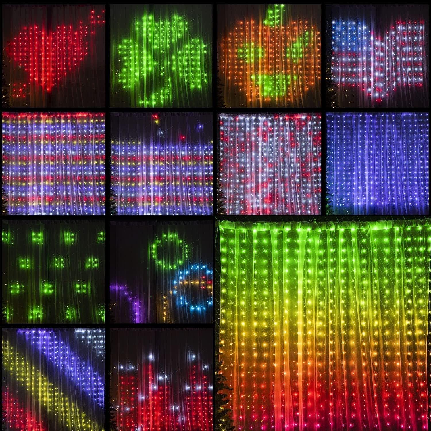 Ktvlasers smart curtain string lights Bluetooth APP control DIY text animation-dressweeks