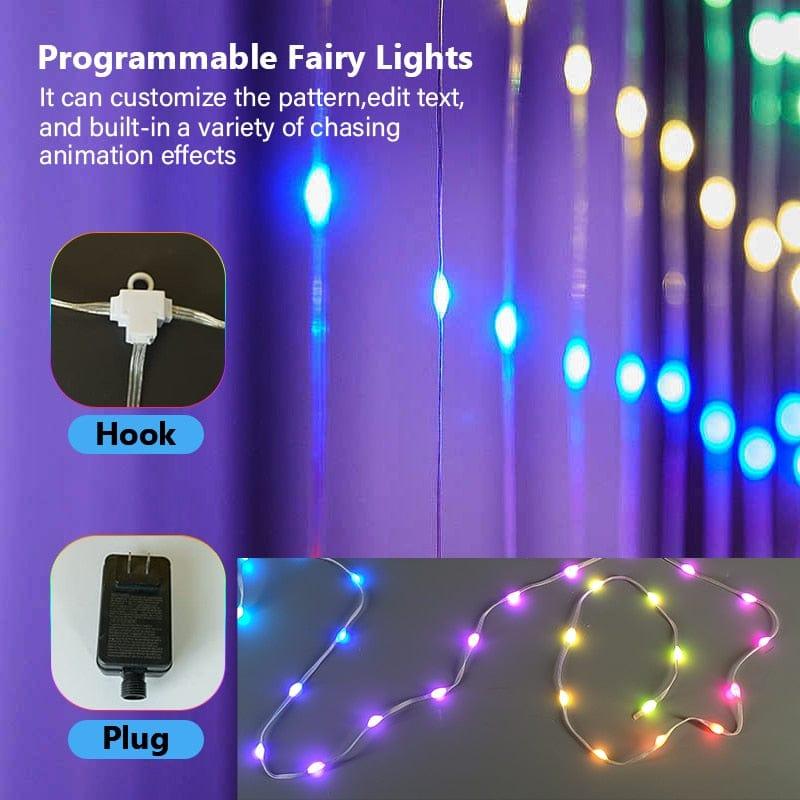 Ktvlasers smart curtain string lights Bluetooth APP control DIY text animation-dressweeks
